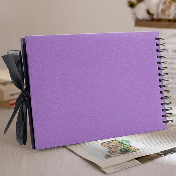 Fiudx Álbum de Recortes, Libro de Fotos Encuadernado En Espiritual, Páginas Decorativas con Clip de Cinta, Recuerdo de Vacaciones Familiares, Bricolaje Fácil de Usar, Elegante Exhibición En Casa, Mat