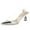 Silver, variant on Women Clear Pointed Toe Slip On Slingbacks Pumps Metal Flared Low Heel Sandals Wedding Party Shoes Size 10 Silver