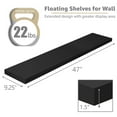 thumbnail image 5 of Sorbus Extra Long Floating Shelves – Set of 3 Wall-Mounted Shelves (48"x9") for Bedroom, Kitchen, Living Room, Bathroom – Black Farmhouse Décor, 5 of 5