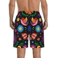 thumbnail image 3 of Yiaed Colorful Floral2 Print Men's Swim Trunks with Lining Quick Dry Sports Shorts Beach Shorts Boardshorts-X-Large, 3 of 5