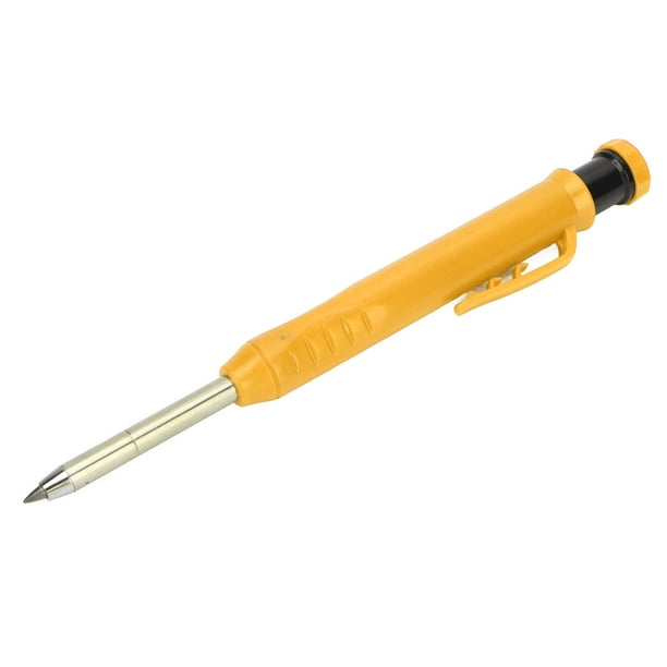 Mechanical Pencil, Deep Hole Comfortable Grip Labor Saving Fine Pointed Tip Carpenter Pencil For Marking Metal Plastic ANGGREK Amarillo