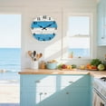 thumbnail image 2 of Beach Themed Blue Wall Clocks Battery Operated 12 inch Silent Coastal Nautical Wooden Clock Decorative for Kitchen Living Room Office Bedroom, 2 of 8