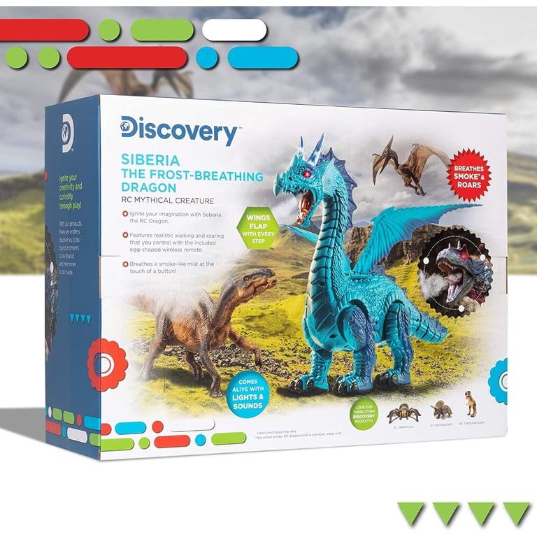 Discovery Kids RC Dragon Toy With Smoke Breath - Remote Control, Flapping Wings, Lights & Sounds