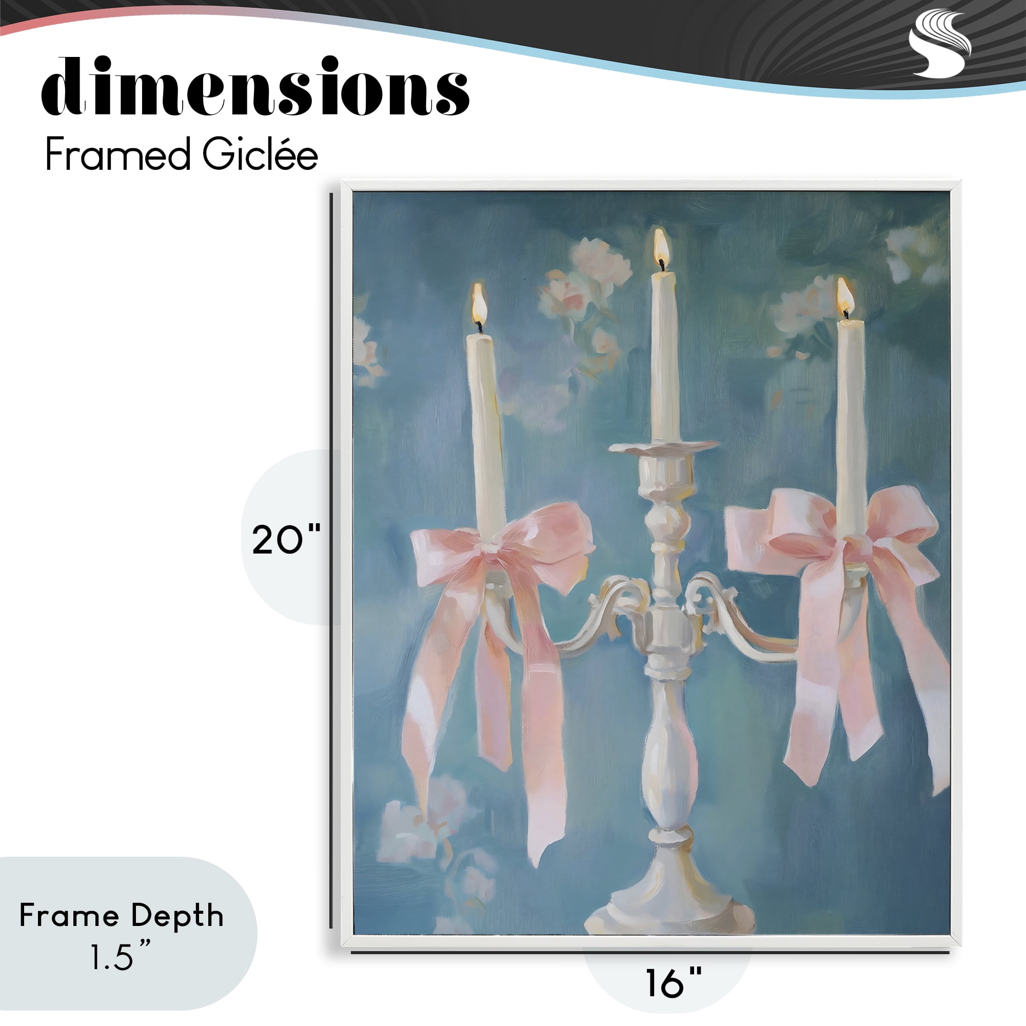Stupell Industries Elegant Coquette Candelabra White Framed Giclee Art, design by The Prints Vibe