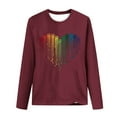 thumbnail image 4 of Pimelu Valentines Day Shirts Women Womens Valentines Day Tops Fashion Tie Dye Dog Paws Heart Print Pullover Sweatshirts Spring Ladies Crewneck Long Sleeve Tee Shirts, 4 of 5