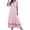 Pink, variant on WILLBEST Sundresses Women Trendy 2025 Women's Casual Dress Summer V-Neck Floral Lace Long Sleeve Lightweight Beach Dress for Daily Wear and
