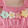 thumbnail image 5 of Toddler Baby Girl Outfits Summer Clothes Set Ruffle Strap Top and Shorts Set Cute Flower Embroidery Outfits 6-9 Months 9-12 Months 12-18 Months 18-24 Months, 5 of 6