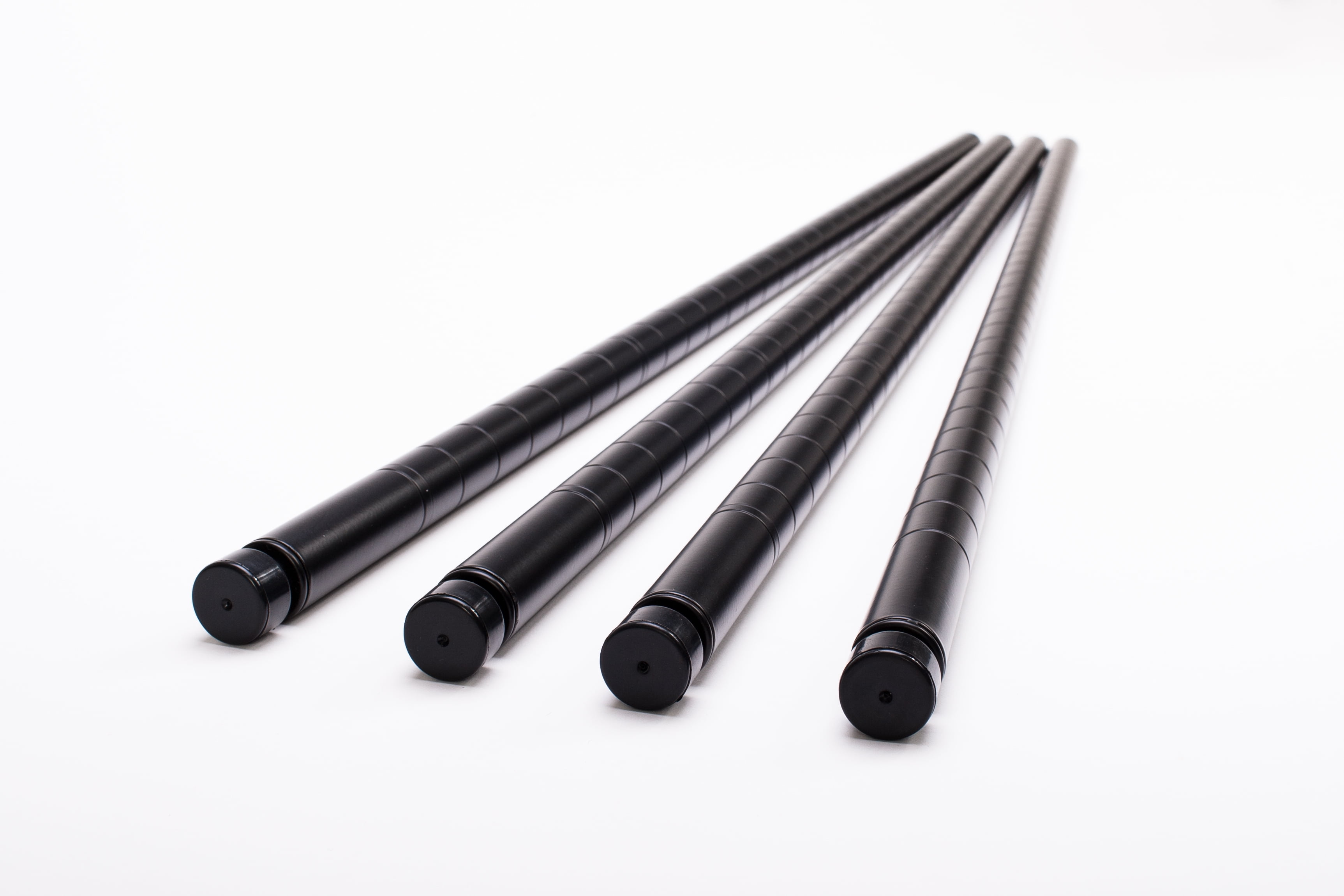 36” Long Black Bottom Poles 1"Diameter..1.2mm Thickness-4 Pack 
