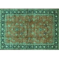 thumbnail image 1 of Ahgly Company Indoor Rectangle Oriental Turquoise Blue Traditional Area Rugs, 7' x 10', 1 of 4