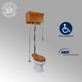 thumbnail image 3 of Renovators Supply High Tank Pull Chain Toilet w/Light Oak Wooden Raised High Tank 59" to 74" Adjustable Height Chrome Z Pipe and Elongated Toilet Bowl, 3 of 5