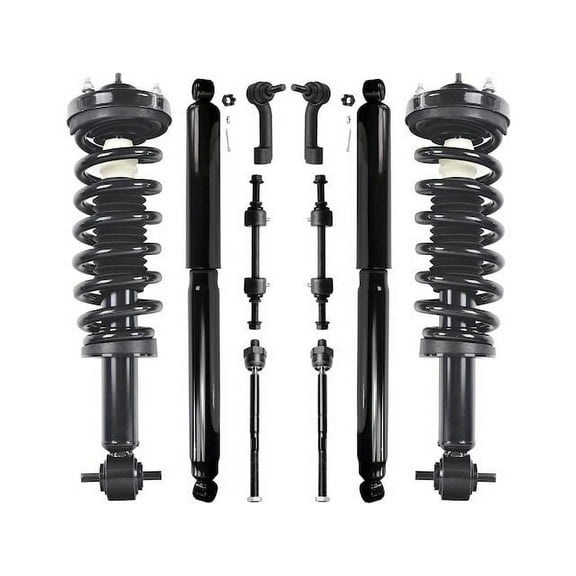 Front and Rear Shock Strut Coil Spring Tie Rod Kit - Compatible with 2015 - 2017 Ford F-150 2016