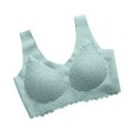 thumbnail image 4 of Sujetador de mujer Sujetador Hacer subir acolchado inalámbrico Sujetador deportivo de látex desmontable Ropa interior superior, Verde, XL Eigraketly AP001365-05, 4 of 7