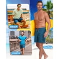 thumbnail image 5 of Mens 2 in 1 Swim Trunks with Compression Liner, Quick Dry Beach Shorts, Bathing Suit with Phone Pocket Peacockblue L, 5 of 6