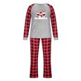 thumbnail image 3 of Odeerbi Christmas Pajamas for Family Plaid Holiday Long Sleeve Family Christmas Pajamas Matching Sets Dad Fashion Plaid Print Blouse Tops Pants Sleepwear Xmas Family Matching PJs Set Gray, 3 of 3