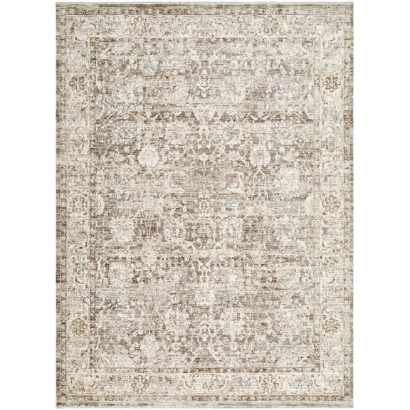 BoutiqueRugs Wyeth Traditional Area Rug - Dark Brown, Cream, Medium Gray - 5'3" x 7'