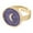 Blue, variant on Gold Plated Disc Ring with Oil Painting Style, Personalized Art Ring Adjustable Open Rings For Women Daliy Valentines Day Birthday Gifts Jewelry for Women