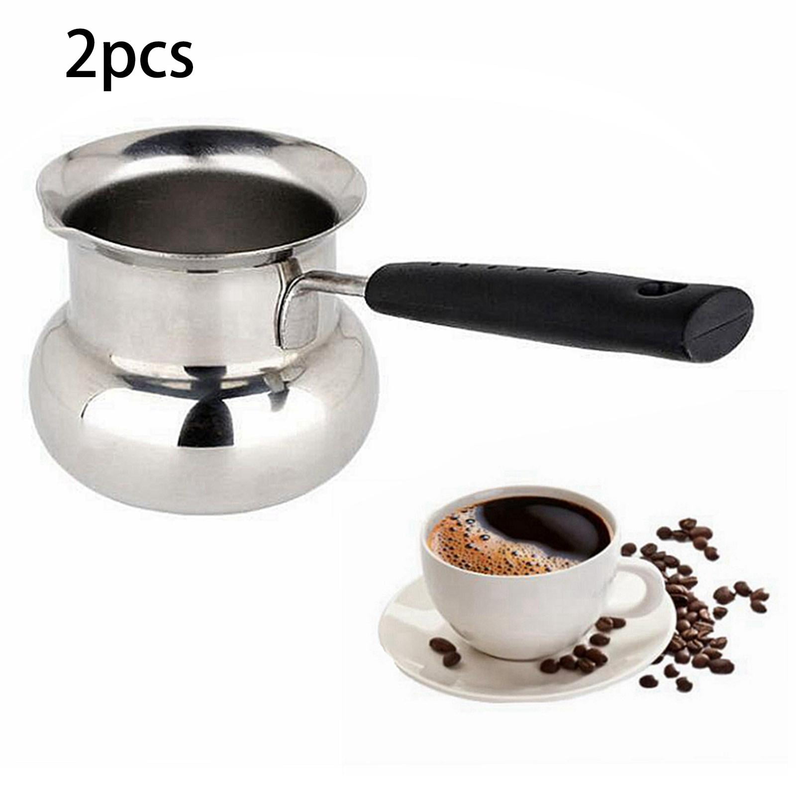 Fiocias Long Handle Wax Melting Pot DIY Candle Soap Melts Pot Metal Coffee Pitcher Latte 9ml