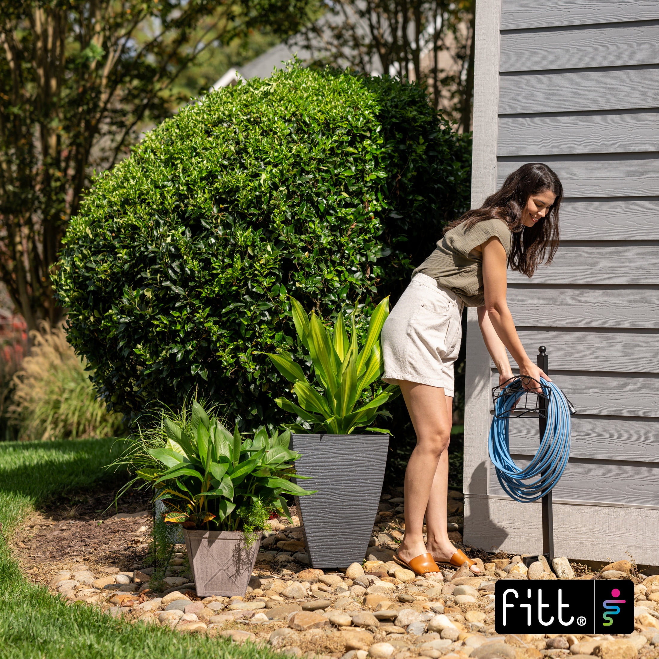 FITT HiFlo 30' x 1/2" Medium Duty Garden Hose with Storage Caddy