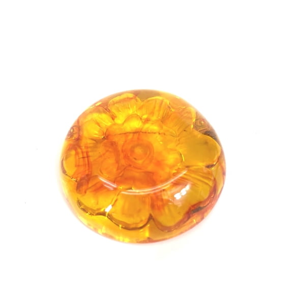 Pre-Owned Chanel Brand accessories circle type Brooch Orange (Good)