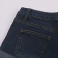 thumbnail image 4 of felwors Women's High Waisted Rolled Hem Distressed Jeans Ripped Denim Shorts (Blue, XXL), 4 of 8