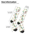 thumbnail image 5 of Fotbe Pretty Floral With Leaves print Women's Men's Novelty Crew Socks Cotton Socks Knee High Socks for Walking,Running,Nurses,Pregnancy, 5 of 9