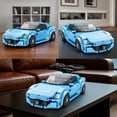thumbnail image 6 of Super Sports Car Building Blocks Sets, Classic Collectible Car Model  , Mini Sports Cars Toy Kit for Adult Blue(384 Pieces), 6 of 7