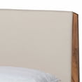 thumbnail image 5 of Baxton Studio Lenora Mid-Century Modern Beige Fabric Upholstered and Walnut Brown Finished Wood Queen Size Platform Bed, 5 of 11