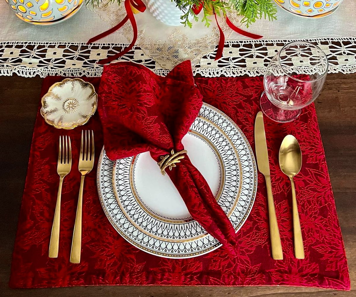 Cottage Yarn Napkin Red Q168 Polylinen Dinner Cloth Table Napkins