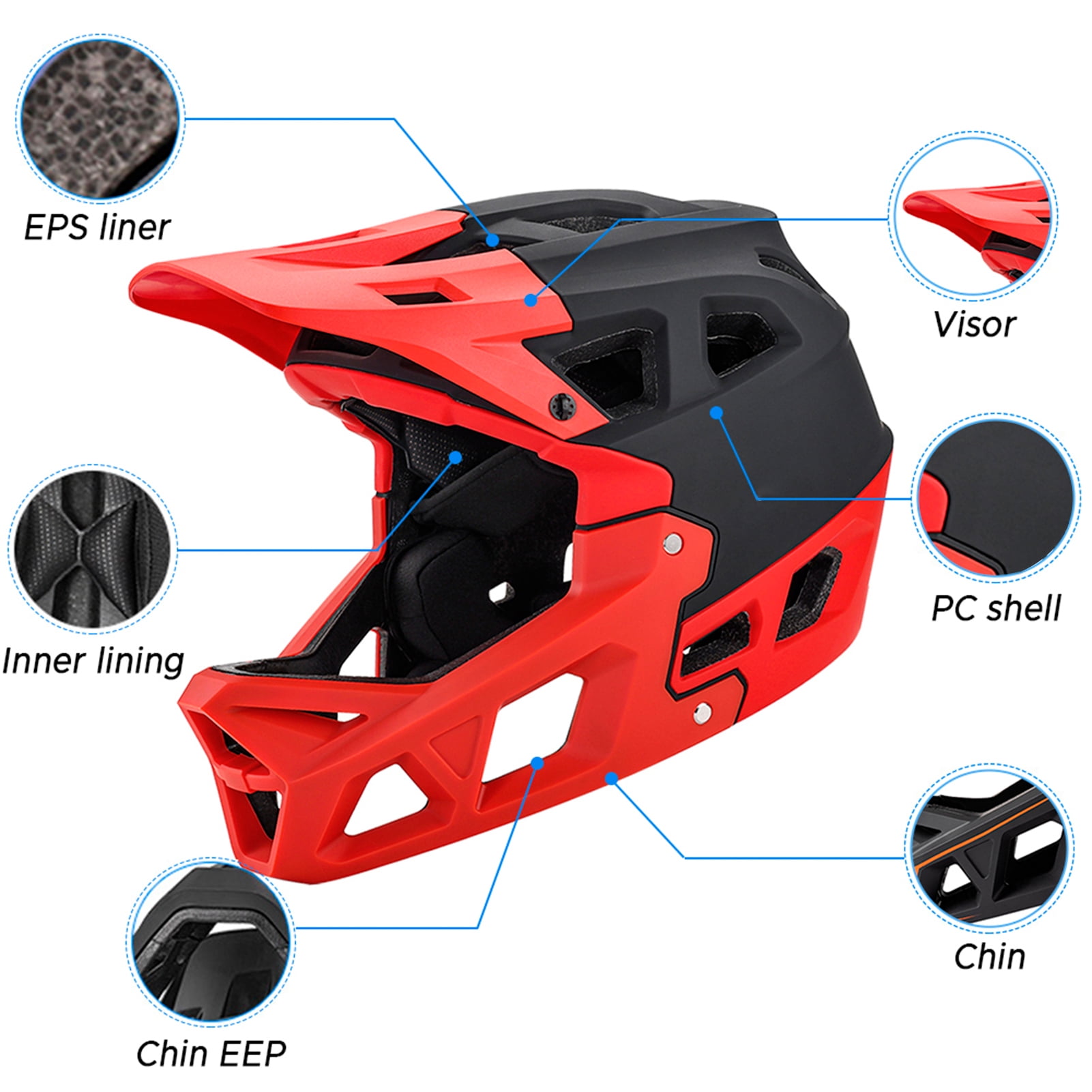 Helmet Full Face Mountain Bike Helmet Adult Racing Downhill  Helmet For Men/Women Adult Mountain Bike Helmet With Visor Over 31 Vents Bike Helmet