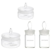 Weighing Bottle 4 Pcs Low Flat Form Glass Ware Lab Equipment Wide Mouth Reagent Bottles Various