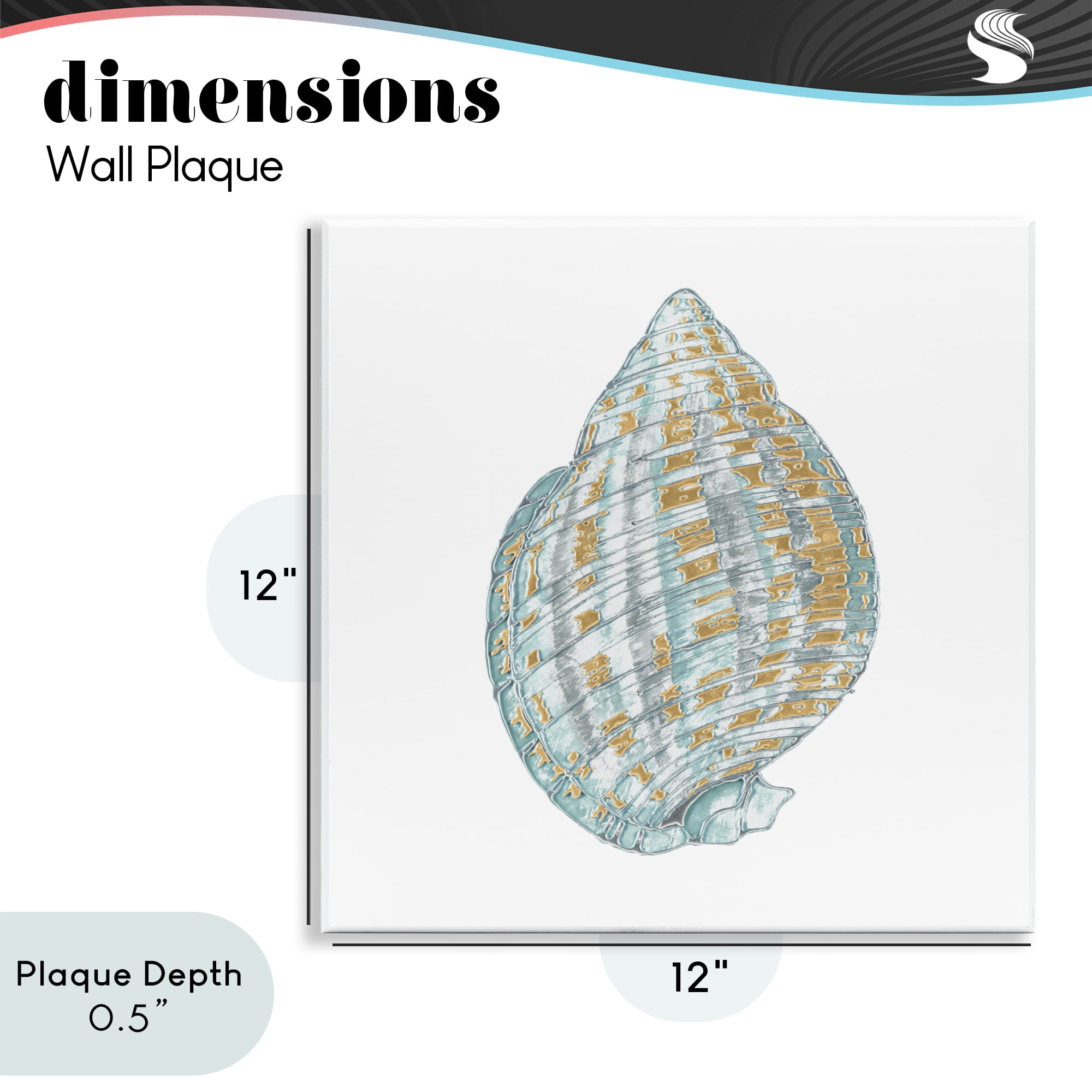 Stupell Industries Regal Shells Spiral Wall Plaque Art, design by Lorenzo Collective