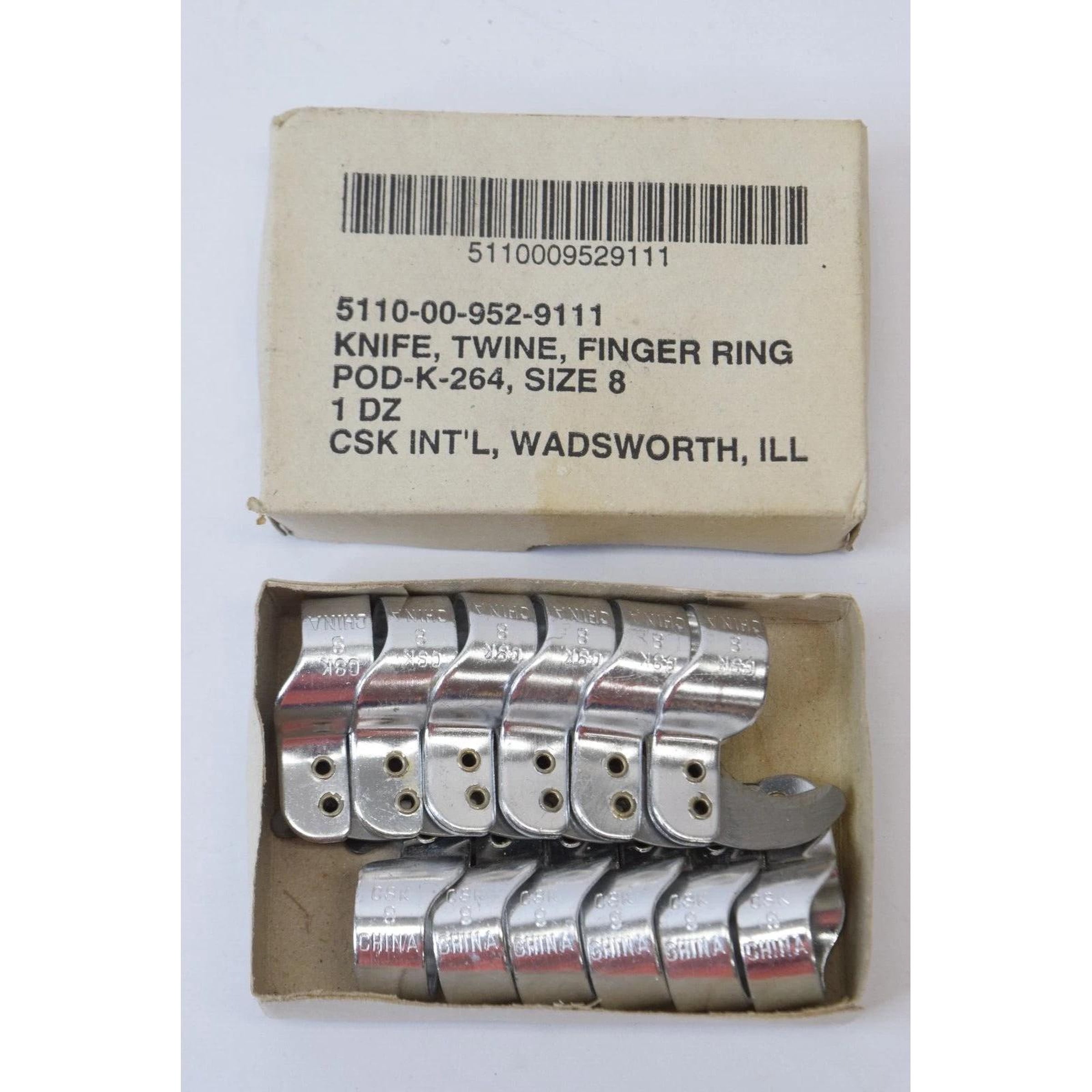 CSK Size #8 Finger Knives Ring Knife Yarn Twine String Utility Box of 12