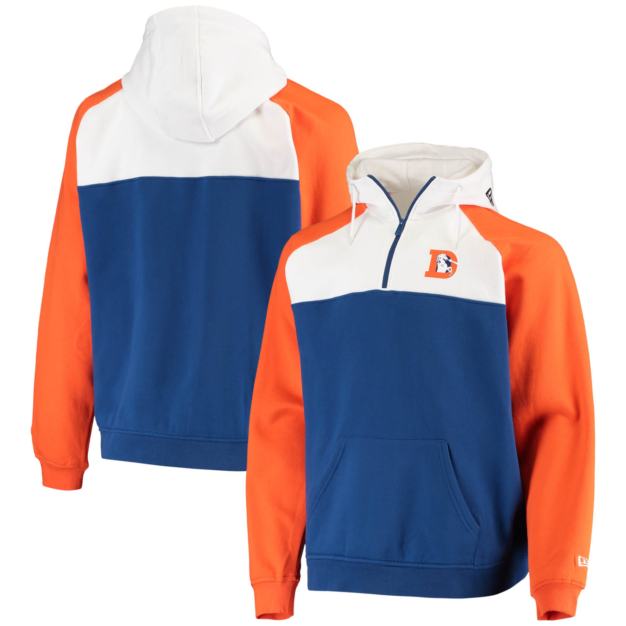 Denver Broncos New Era Gametime Throwback Quarter Zip Hoodie Jacket Royal White Walmart Com Walmart Com