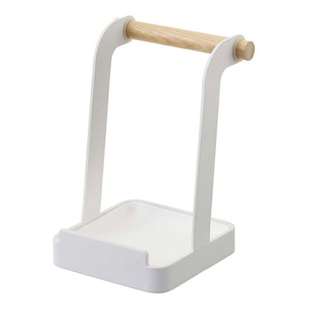 Bewildely Soporte para tapa de olla con bandeja, organizador de cocina desmontable, herramienta de cocina, soporte para vajilla, estante de Cocina y Comedor Blanco
