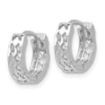 thumbnail image 2 of Auriga Fine Jewelry 14K White Gold Cut-out Design Hinged Hoop Earrings for Women (L- 8mm, W- 4mm), 2 of 6