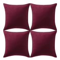 thumbnail image 1 of Fundas de almohada decorativas Fancy Homi, 45 x 45 cm, color burdeos, paquete de 4, 1 of 6