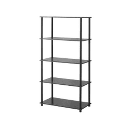 Mainstays No Tools 5 Shelf Standard Storage Bookshelf Black