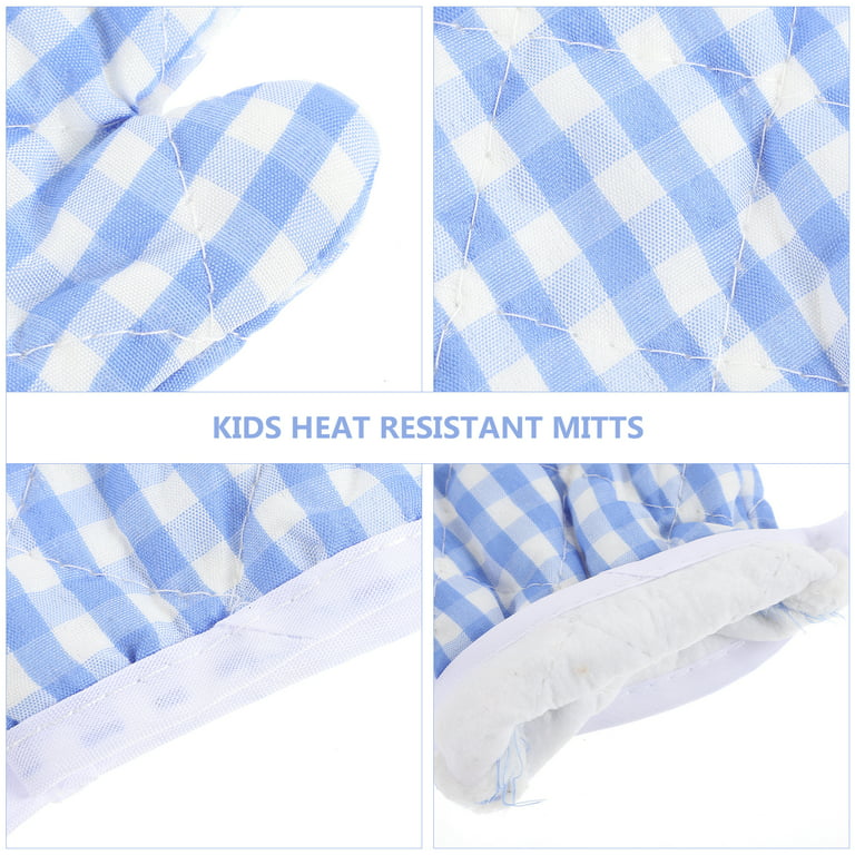 2Pcs Kids Oven Mitts Kitchen Heat Resistant Microwave Gloves