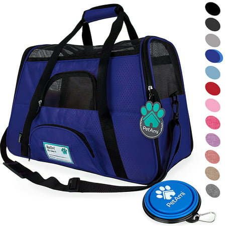 Premium Airline Approved Soft-Sided Pet Travel Carrier by PetAmi | Ventilated, Comfortable Design with Safety Features | Ideal for Small to Medium Sized Cats, Dogs, and
