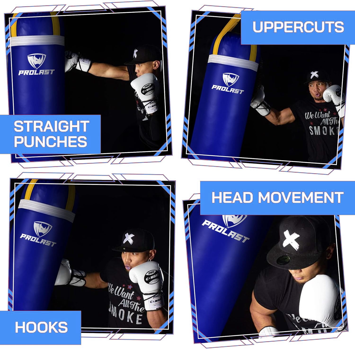 PROLAST Heavy Punching Bag 6 ft UNFILLED -Great for Boxing, MMA, Martial Arts, Muay Thai, Kickboxing, Strength Training Equipmenti - Unfilled ( Blue )