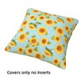 thumbnail image 3 of Throw Pillow Covers, White Polka Dot Sunflower A Soft Square Pillow Cases with Invisible Zipper for Couch Bed Sofa, Farmhouse Fall Home Decor 20"x20", 3 of 7