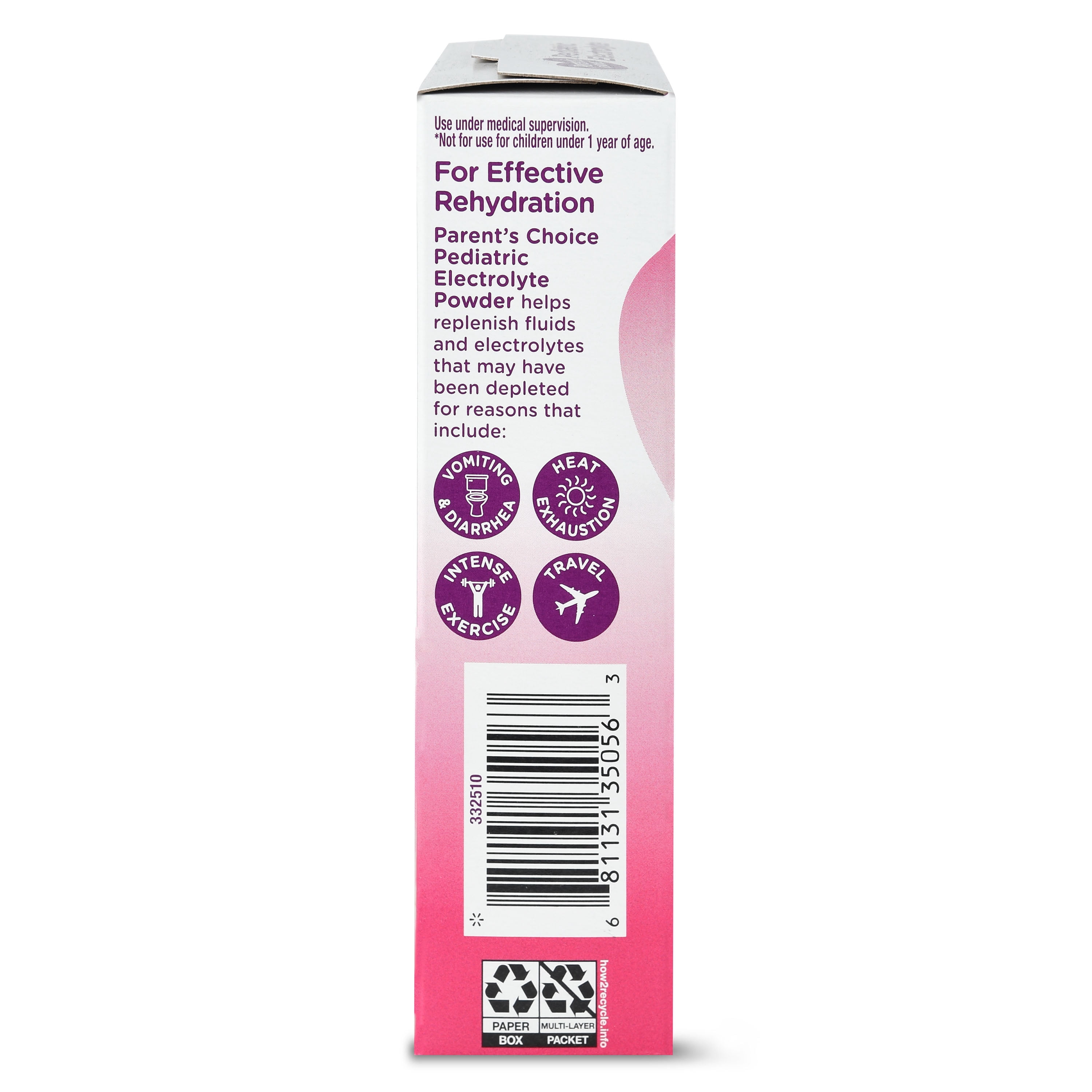 Parent's Choice Pediatric Electrolyte Drink Mix, Strawberry, 3.6 oz, 6 packets