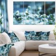thumbnail image 1 of White Flowers on Blue Background - Floral Canvas Art Print, 1 of 3