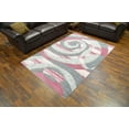 thumbnail image 4 of Rug Legend PREMIUM 3D Hand Carved Modern Abstract 5x8 5x7 Rug Contemporary 5540 Gray Pink, 4 of 5