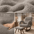 thumbnail image 4 of CloudRest Pro Extra Wide Nursery Rocking Chair with Ottoman, 23.6" Deep Seat Oversized Teddy Glider Rocker, Upholstered Lounge Chair with Thickened Cushion for Adults, Grey, 4 of 9