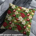 thumbnail image 2 of Castle Fairy Beige Red Flower Fabric by the Yard 1 Yard, Jingle Bell Home Decor Fabric by the Yard, Pine Corn Leaves Sewing Fabric, Happy New Year Gifts for Kids, 2 of 6