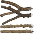 thumbnail image 1 of Soporte de madera Natural para periquitos, juguetes, accesorios para jaulas de pájaros, suministros para loros, plataforma para periquitos, palo de pie, 4 Uds., 1 of 5