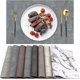thumbnail image 1 of Juego de mesa de comedor de 6 manteles individuales de cuero azul, resistentes al calor, impermeables, lavables, de Pu, antideslizantes, fáciles de limpiar, 1 of 5