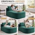 thumbnail image 6 of S-HOME Oversized Corduroy Chaise Lounge Chair  with Two Pillows 67.5 Inches Long Indoor Sleeper Sofa for Living Room, Green, 6 of 11