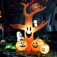 thumbnail image 1 of Patiojoy 8FT Halloween Inflatable Decoration, Blow Up Dead Tree w/ Waterproof Air Blower Built-in?LED Lights 2 Ropes & Stakes Holiday Decor w/ Ghost Owl Pumpkin for Yard Garden Lawn, 1 of 9